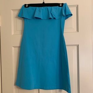 Susana Monaco Strapless Blue Mini